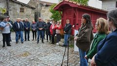 La conselleira Mar�a M. Allegue, interviniendo en A Forxa para explicar la aprobaci�n definitiva del Plan B�sico Municipal de Porqueira.