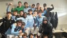 Los jugadores del Celta Juvenil A, celebrando el triunfo ante el Lugo.