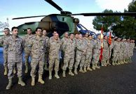 Despedida, en la base de Almagro, de la patrulla de los helic�pteros de ataque Tigre que viajar� a Afganist�n para el repliegue espa�ol.