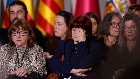 Familiares de las víctimas, durante el homenaje