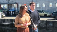  El presidente de Ciudadanos, Albert Rivera, y la candidata al Congreso por Pontevedra�Beatriz Pino, en una visita a Galicia que el l�der liberal hizo en marzo