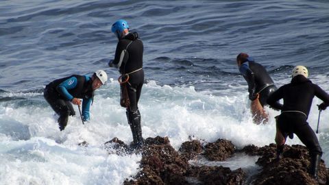 Percebeiros en la costa norte