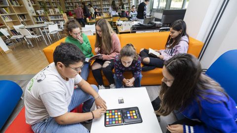 A biblioteca do IES de Baio durante o recreo