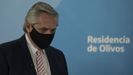 El presidente de Argentina, Alberto Fern�ndez, en una comparecencia en la la residencia presidencial de Olivos