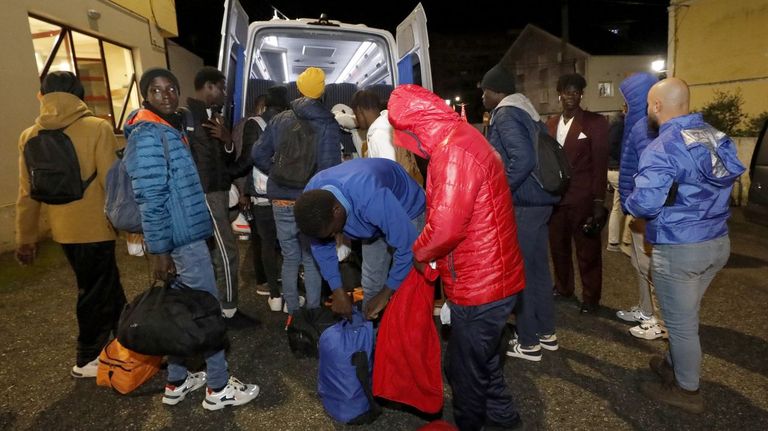 Llegada de refugiados a Burela, en diciembre del 2024