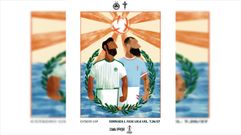 Cartel do partido de Europa League entre Celta e Omonia, dese�ado por Diego Estebo.