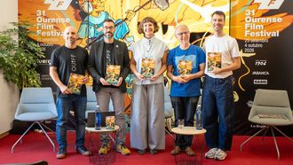Presentaci�n del programa del OUFF. En la  imagen , Marcos V�zquez (director t�cnico), �scar Doviso (director art�stico do festival),  Cristina Pascual (coordinadora da secci�n Xanela), C�sar Silva (asesor de programaci�n) y Alberto Gonz�lez (programador).