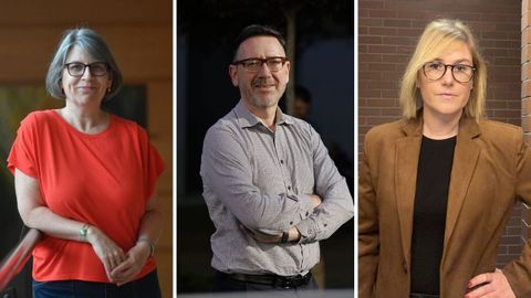 De esquerda a dereita, o profesor da USC Ricardo Fandi�o, a vicerreitora da UDC Laura Milagros Castro e a investigadora da UVigo Erika Fern�ndez G�mez