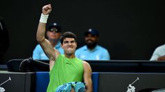 Las mejores im�genes de la heroicidad de Alcaraz ante Zverev, superando v�mitos y calambres durante el partido