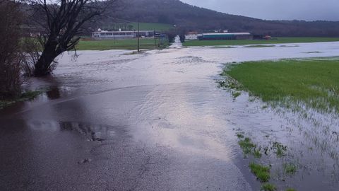 Campos inundados en Mazaricos