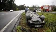 Aparatoso accidente en O Pousadoiro