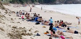Los ba�istas ya empezaron hace d�as a disfrutar este verano de las playas mari�anas (en la foto, Area). 