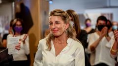 Yolanda D�az, durante un acto en Madrid con motivo del 90 aniversario de la aprobaci�n del sufragio femenino en Espa�a