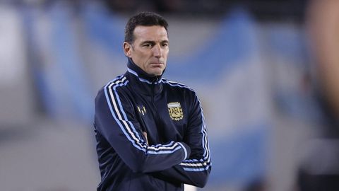 Lionel Scaloni, durante un partido reciente de la selecci�n argentina.