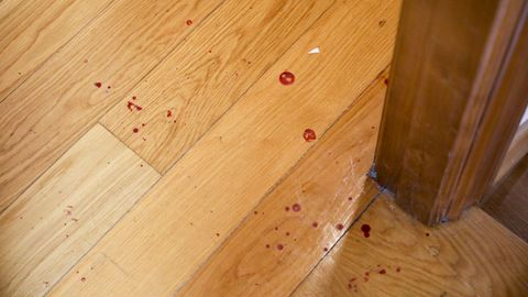 En la vivienda hay un rastro de sangre que recorre varias habitaciones, un cuarto de bao y las escaleras