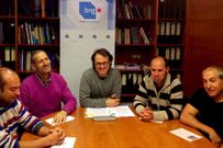 Xos� Manuel Carril, con los representantes del sector de la pesca.