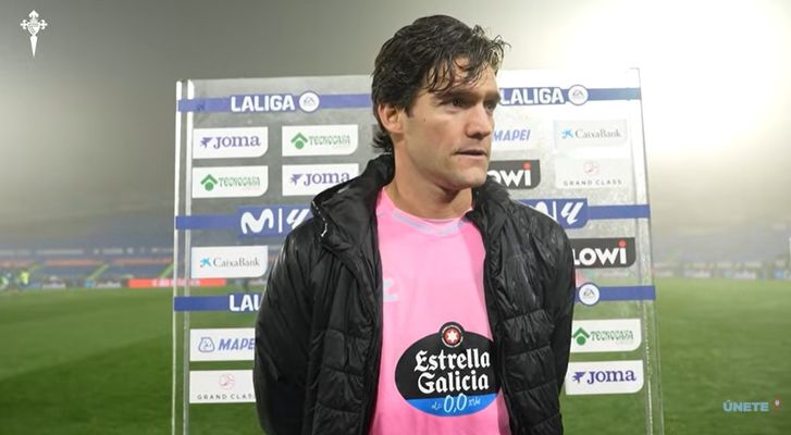 El jugador del Celta�Marcos Alonso, tras el partido ante el Getafe en el Coliseum.