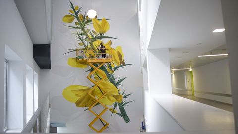 El mural será visiblide en las tres plantas del hospital.