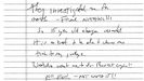 Imagen del documento que hizo p�blico el juez y que podr�a ser la nota de suicidio de Epstein