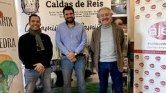 Jacobo P�rez, Emilio Froj�n y Juan Manuel Rey, en el sal�n de plenos del Concello de Caldas de Reis