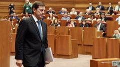 El presidente de la Junta de Castilla y Len, Alfonso Fernndez Maueco, en su comparecencia en las Cortes autonmicas.