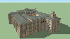 Recreaci�n del antiguo convento franciscano que se levantaba en el campo de San Antonio