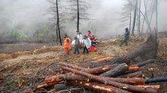 Imagen de archivo de un accidente mortal en una talla, ocurrido en Ribas de Sil en el 2016