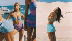 Dos diseos de tiro alto de la marca de bikinis Triangl