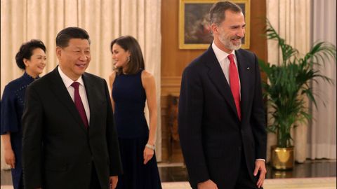 Recibimiento anoche en el palacio de la Zarzuela