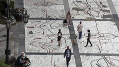 El paseo de Los Alamos, en el centro de Oviedo