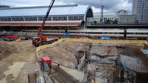 Obras que se realizan en A Corua para la estacin intermodal .