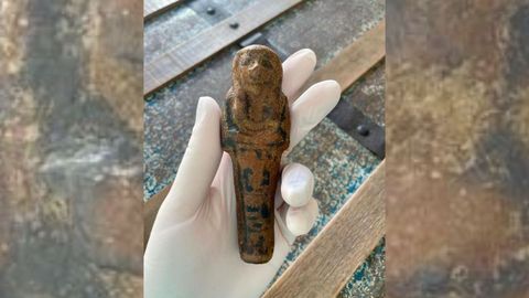 Pieza perteneciente a la colecci�n de figuras funerarias del Antiguo Egipto que ha tenido que restaurar Laura Aylagas