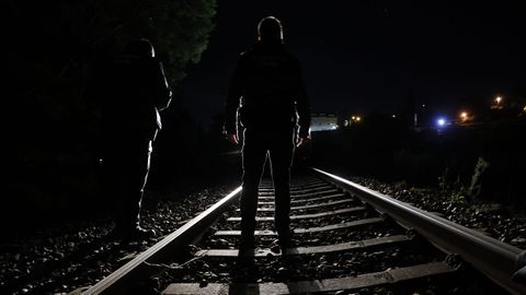 Dos agentes en la zona en la que se produjo el atropello