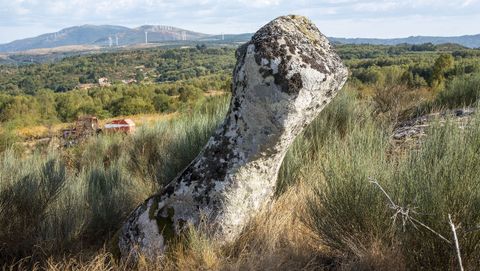 La roca conocida como Marco de Santo Estevo, segn la tradicin, sealaba el lmite de las posesiones del monasterio de Santo Estevo de Ribas de Sil