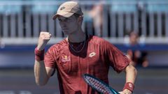 Mart�n Landaluce celebra un punto durante un partido del m�sters 1.000 de Miami.
