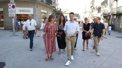 Representantes del gobierno de Montpellier, durante su visita al centro urbano de Pontevedra