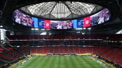Imagen panormica del Mercedes Benz Stadium de Atlanta