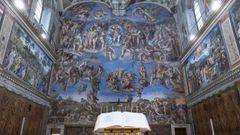Gran fresco del Juicio final, que Miguel ngel realiz entre 1536 y 1541, cuando pasaba de los sesenta aos, bajo el papado de Paulo III, para la pared del altar de la Capilla Sixtina.