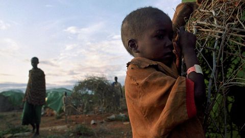 Un ni�o somal�, en un campamento de refugiados en Baidoa.