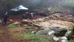 Un aspecto de las excavaciones que se han realizado durante las dos ltimas semanas en el yacimiento arqueolgico de O Preguntoiro