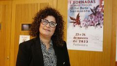 Salom� Rial, este martes, en el IES Frei Mart�n Sarmiento, instituto donde estudi� y al que volvi� para dar una charla sobre est�tica