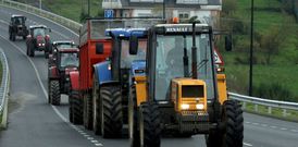 Lalin es el referente m�s habitual en la comarca para la tractoradas (en la foto una en el 2009). 