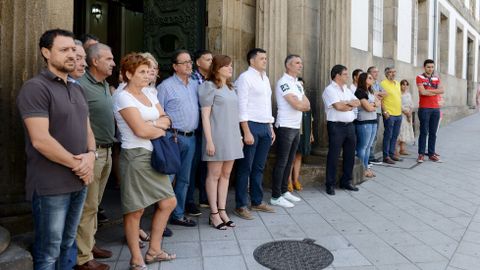 Barcelona Ourense.Concentracion ante la Diputacion de repulsa por los atentados de Barcelona y minuto de silencio por las victimas