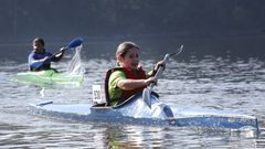 Los peque�os palistas toman Ponte Sampaio