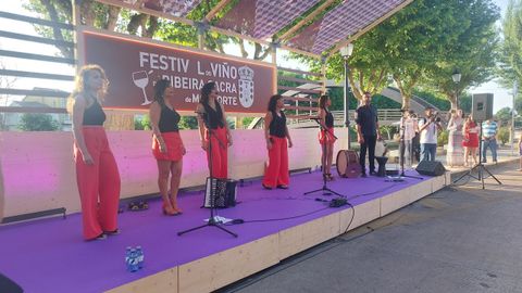 Un momento de la actuacin del grupo chantadino Searas que abri el festival