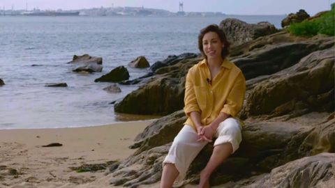 Rosa Rodr�guez, ganadora del bote de �Pasapalabra�, en una imagen tomada en Oleiros