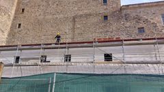 Un aspecto del exterior de la cabecera de la iglesia del Colegio de la Compa��a antes de que terminasen las obras de rehabilitaci�n