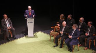 Isidoro Valerio, durante la lectura del preg�n de la Semana Santa ferrolana.