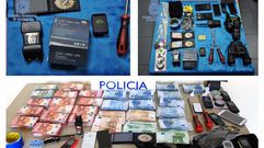 Material incautado a los falsos guardias civiles