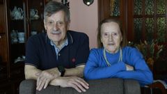 Juan Jos� y Ramona, a la que llaman Chichita, en la casa de esta en Ferrol.